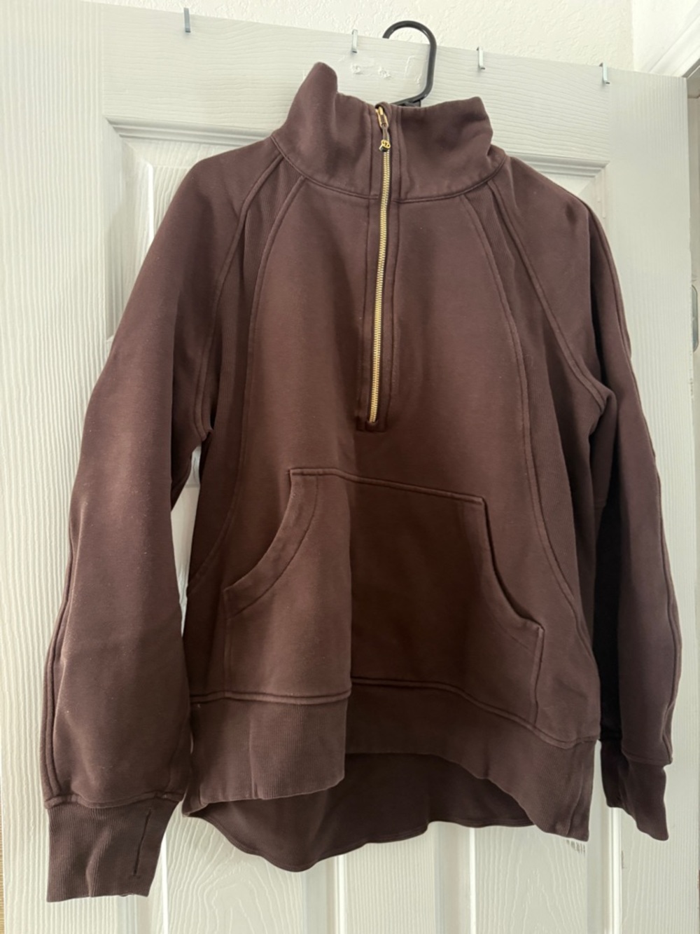 Lululemon *long* funnel neck scuba in Espresso M/L